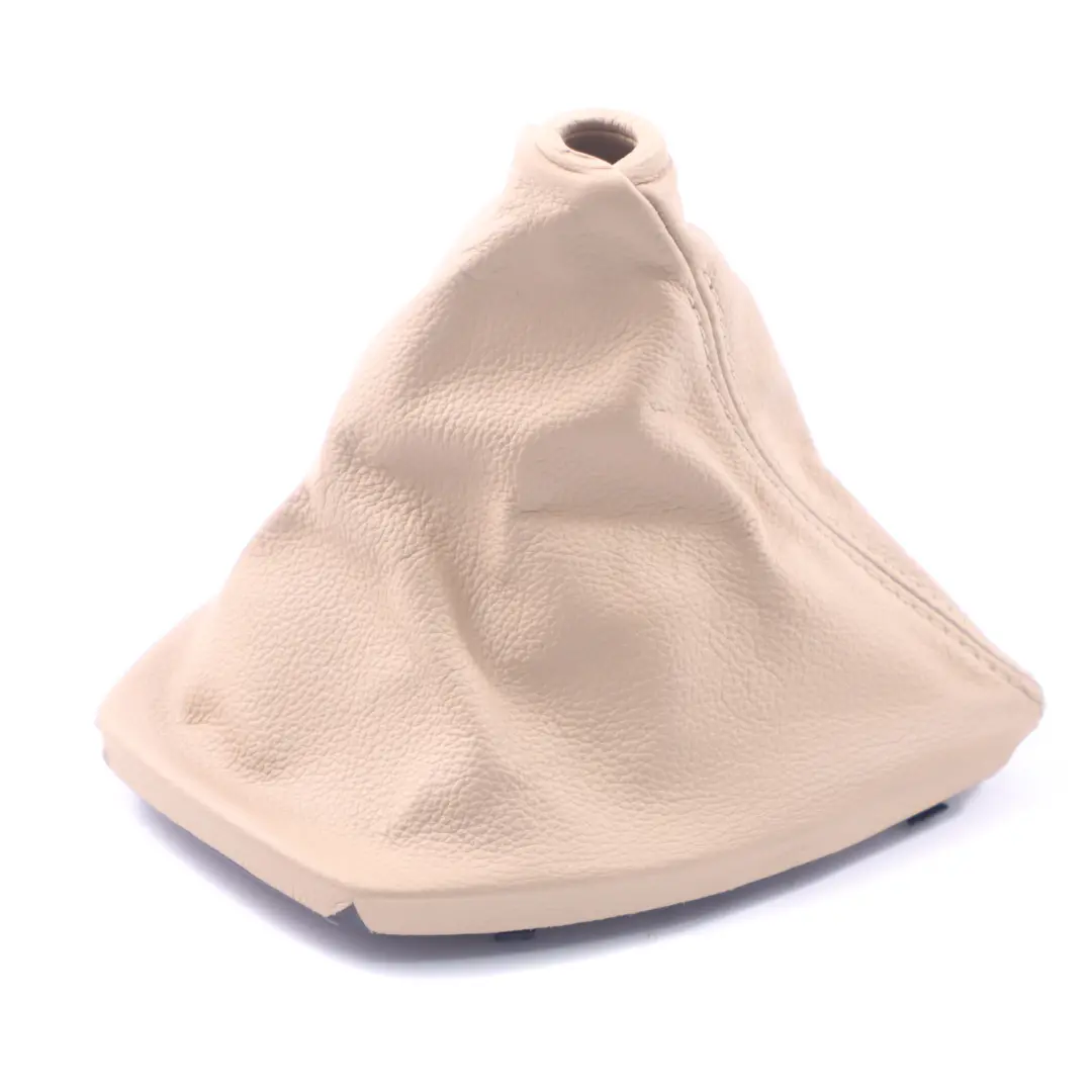Lever Cover BMW E60 E61 LCI Selector Shifter Gaiter Leather Beige to Gear with Part number 7565876 Gear Lever Cover BMW E60 E61 LCI Selector Shifter Gaiter Leather Beige - SKU rhd-7565876 - Part number 7565876