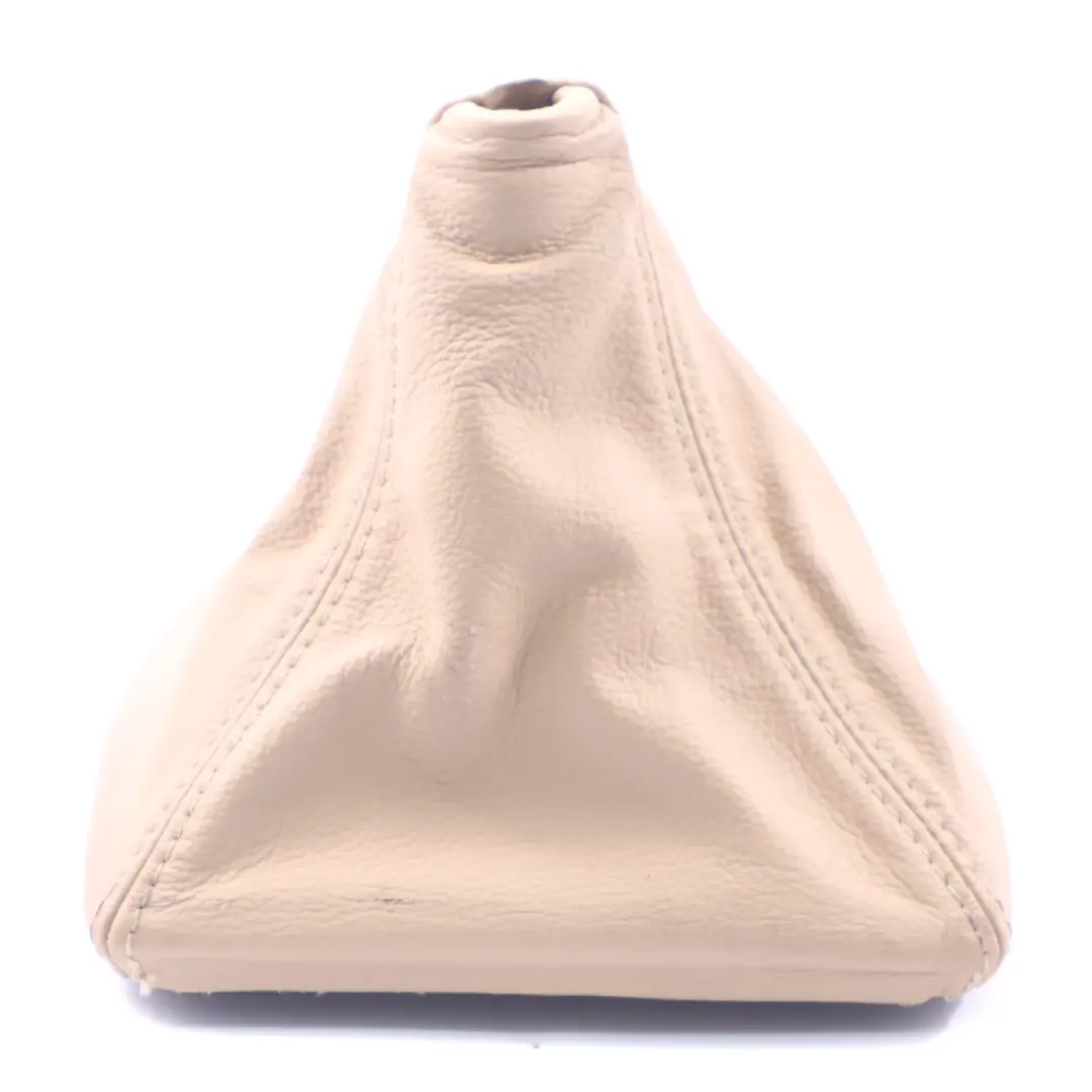 Lever Cover BMW E60 E61 LCI Selector Shifter Gaiter Leather Beige to Gear with Part number 7565876 Gear Lever Cover BMW E60 E61 LCI Selector Shifter Gaiter Leather Beige - SKU rhd-7565876 - Part number 7565876
