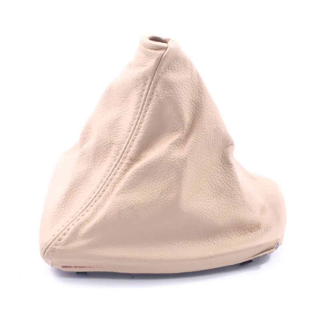 Lever Cover BMW E60 E61 LCI Selector Shifter Gaiter Leather Beige to Gear with Part number 7565876 Gear Lever Cover BMW E60 E61 LCI Selector Shifter Gaiter Leather Beige - SKU rhd-7565876 - Part number 7565876