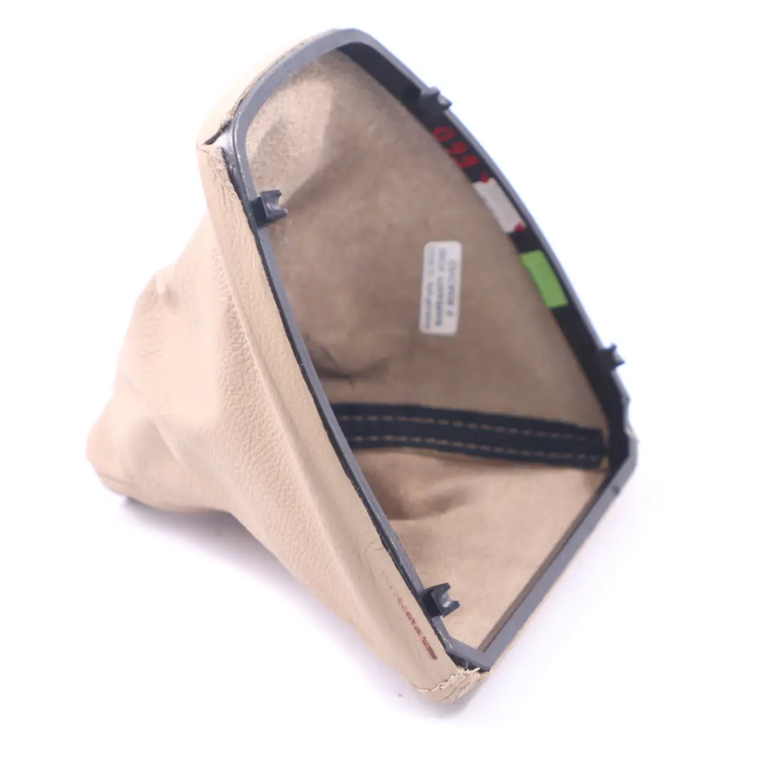 Lever Cover BMW E60 E61 LCI Selector Shifter Gaiter Leather Beige to Gear with Part number 7565876 Gear Lever Cover BMW E60 E61 LCI Selector Shifter Gaiter Leather Beige - SKU rhd-7565876 - Part number 7565876