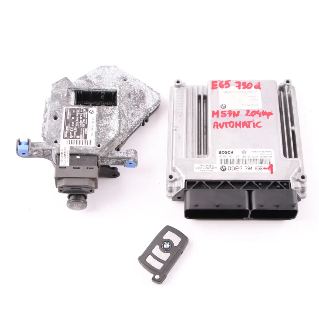 M57N 204HP ECU Kit DDE CAS / ZAS Key Automatic to BMW 7 Series E65 730d with Part number 7794058 BMW 7 Series E65 730d M57N 204HP ECU Kit DDE CAS / ZAS Key Automatic - SKU rhd-7794058-1 - Part number 7794058