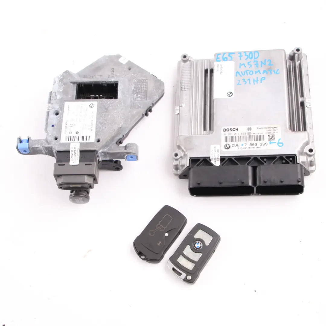 M57N2 231HP ECU Engine Control Kit DDE CAS Key Automatic to BMW E65 730d with Part number 7803369 BMW E65 730d M57N2 231HP ECU Engine Control Kit DDE CAS Key Automatic - SKU rhd-7803369-6 - Part number 7803369
