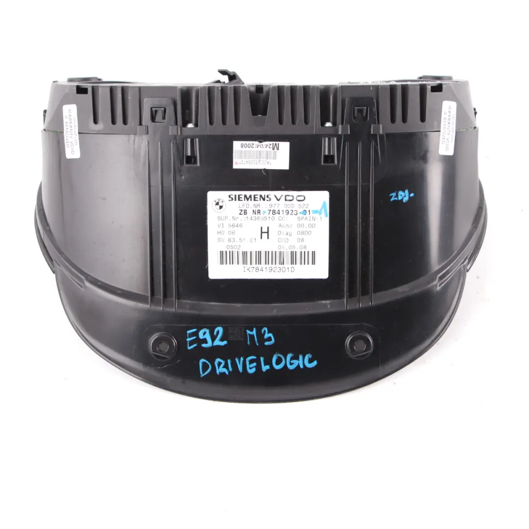  Instrument Cluster BMW E90 E92 E93 M3 Speedo Clocks Drivelogic 7841923 - SKU rhd-7841923-1 - Part number 7844315