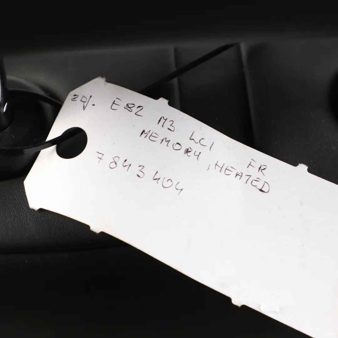 Leather Novillo Front Right O/S Driver Seat Memory to BMW E92 M3 LCI Sport Black with Part number 7843404 BMW E92 M3 LCI Sport Black Leather Novillo Front Right O/S Driver Seat Memory - SKU rhd-7843404 - Part number 7843404