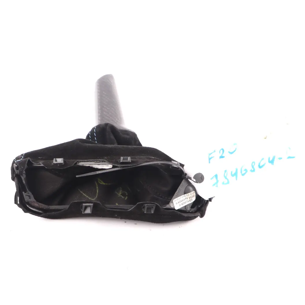 Handbrake Lever Carbon Fibra Look Cover Black Alcantara to BMW F20 F21 F22 with Part number 7846804 BMW F20 F21 F22 Handbrake Lever Carbon Fibra Look Cover Black Alcantara - SKU rhd-7846804-2 - Part number 7846804