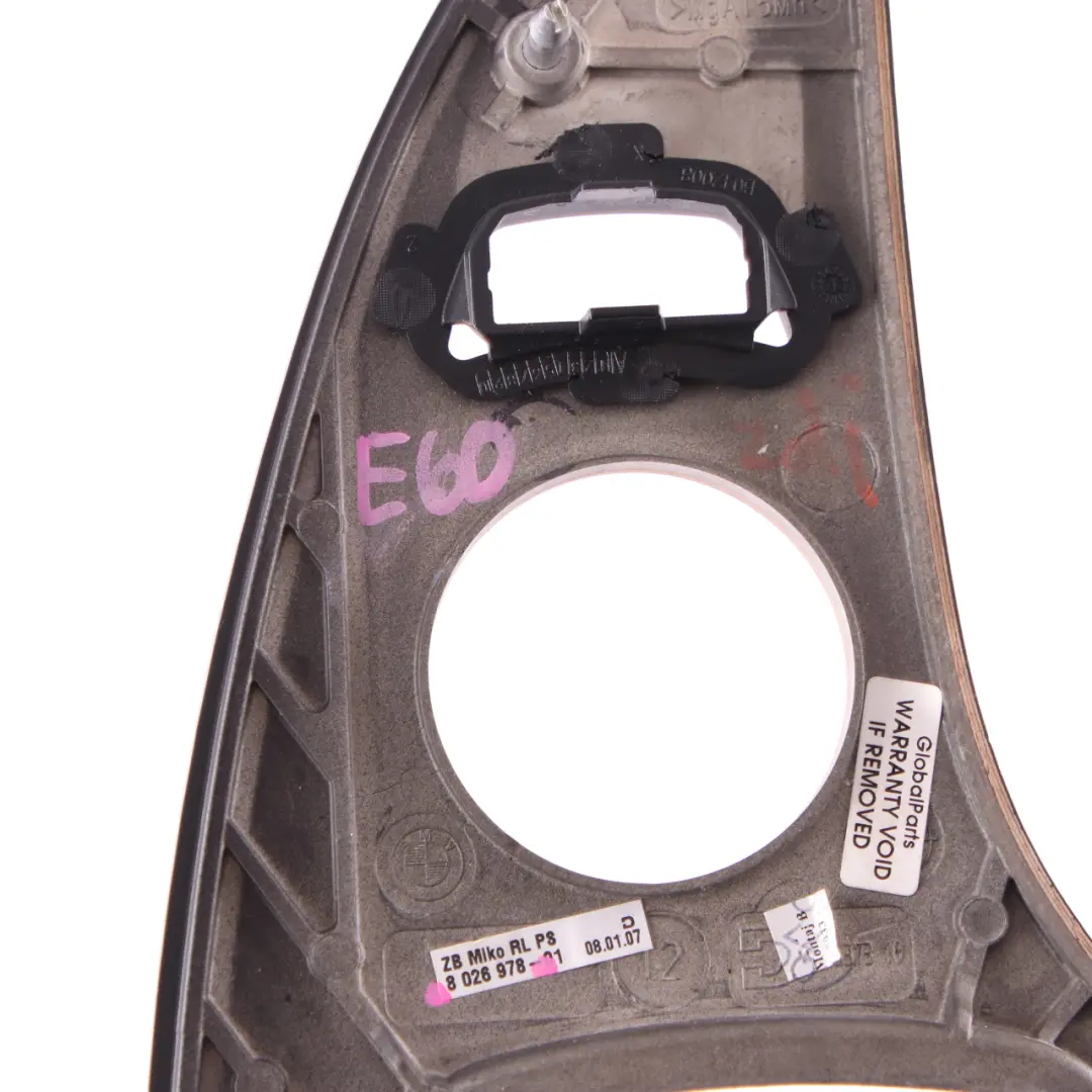 Centre Console Trim Ash Tray Front Pianolack Black to BMW 5 E60 Cover with Part number 8026978 BMW 5 E60 Cover Centre Console Trim Ash Tray Front Pianolack Black - SKU rhd-8026978 - Part number 8026978