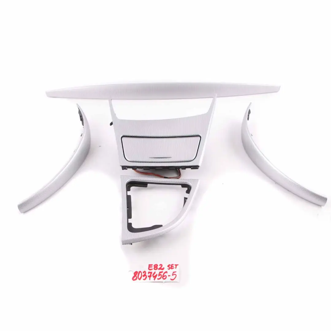 Dashboard Console Ashtray Interior Trim Set Glacier Silver to BMW E81 E82 E88 5 with Part number 8037456 BMW E81 E82 E88 5 Dashboard Console Ashtray Interior Trim Set Glacier Silver - SKU rhd-8037456-5 - Part number 8037456
