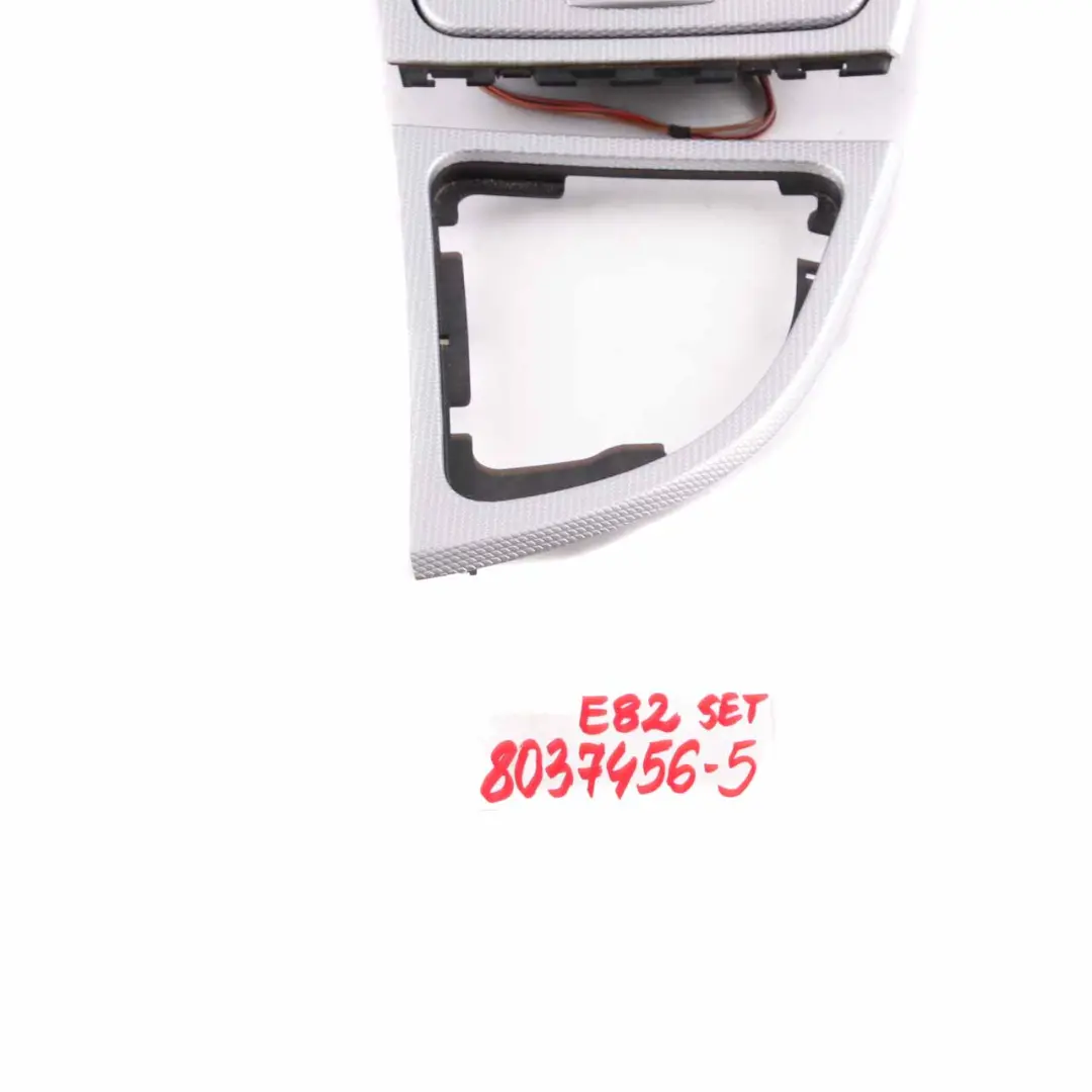 Dashboard Console Ashtray Interior Trim Set Glacier Silver to BMW E81 E82 E88 5 with Part number 8037456 BMW E81 E82 E88 5 Dashboard Console Ashtray Interior Trim Set Glacier Silver - SKU rhd-8037456-5 - Part number 8037456