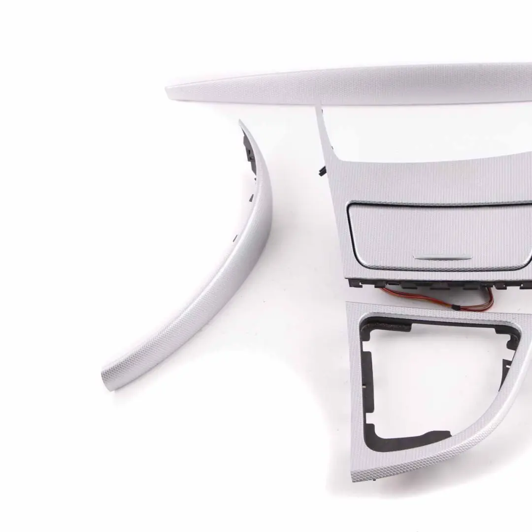 BMW E81 E82 E88 5 Dashboard Console Ashtray Interior Trim Set Glacier Silver - SKU rhd-8037456-5 - Part number 8037456