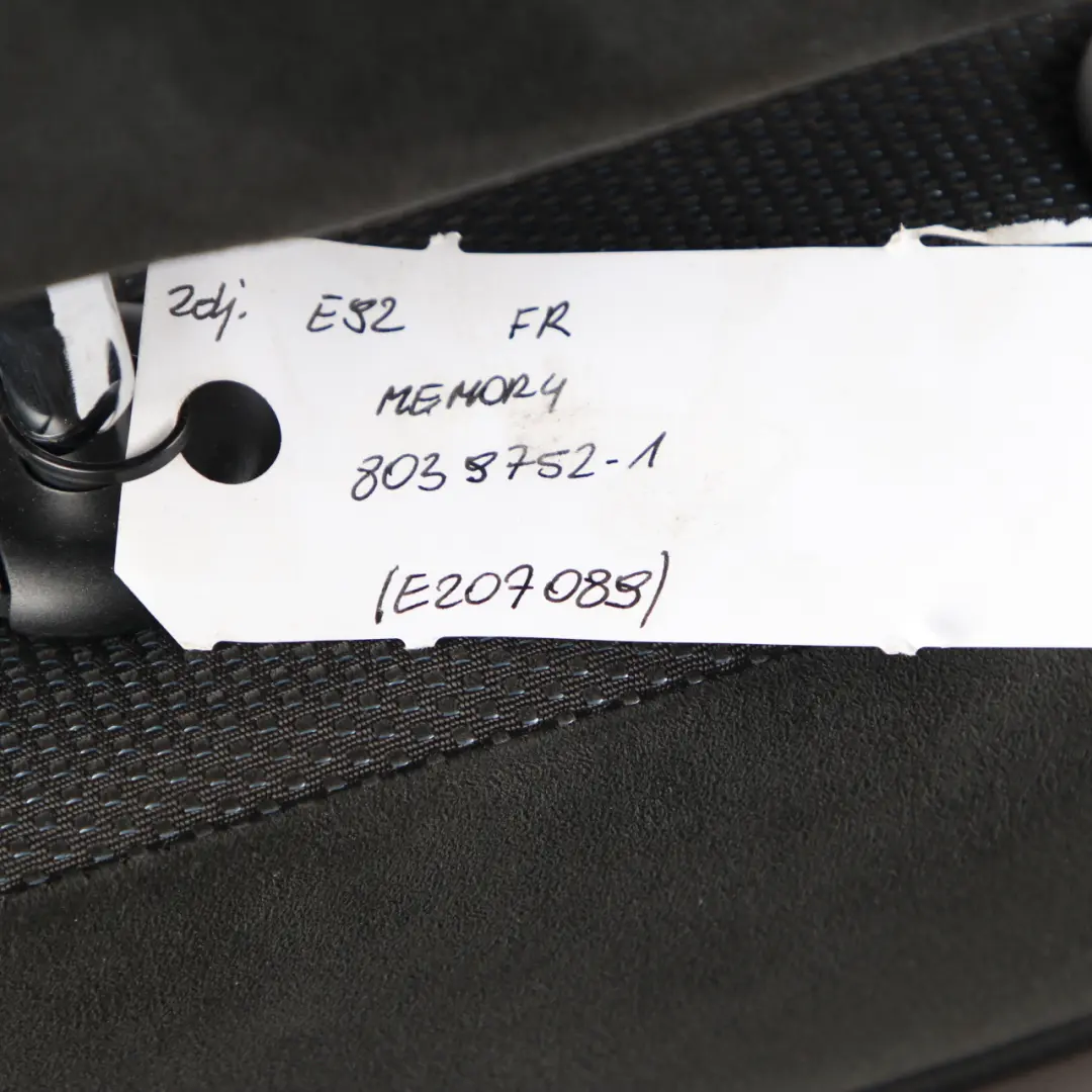 Front Seat BMW E92 M Sport Right O/S Interior Alcantara Anthracite Memory to with Part number 8039752 Front Seat BMW E92 M Sport Right O/S Interior Alcantara Anthracite Memory - SKU rhd-8039752-1 - Part number 8039752