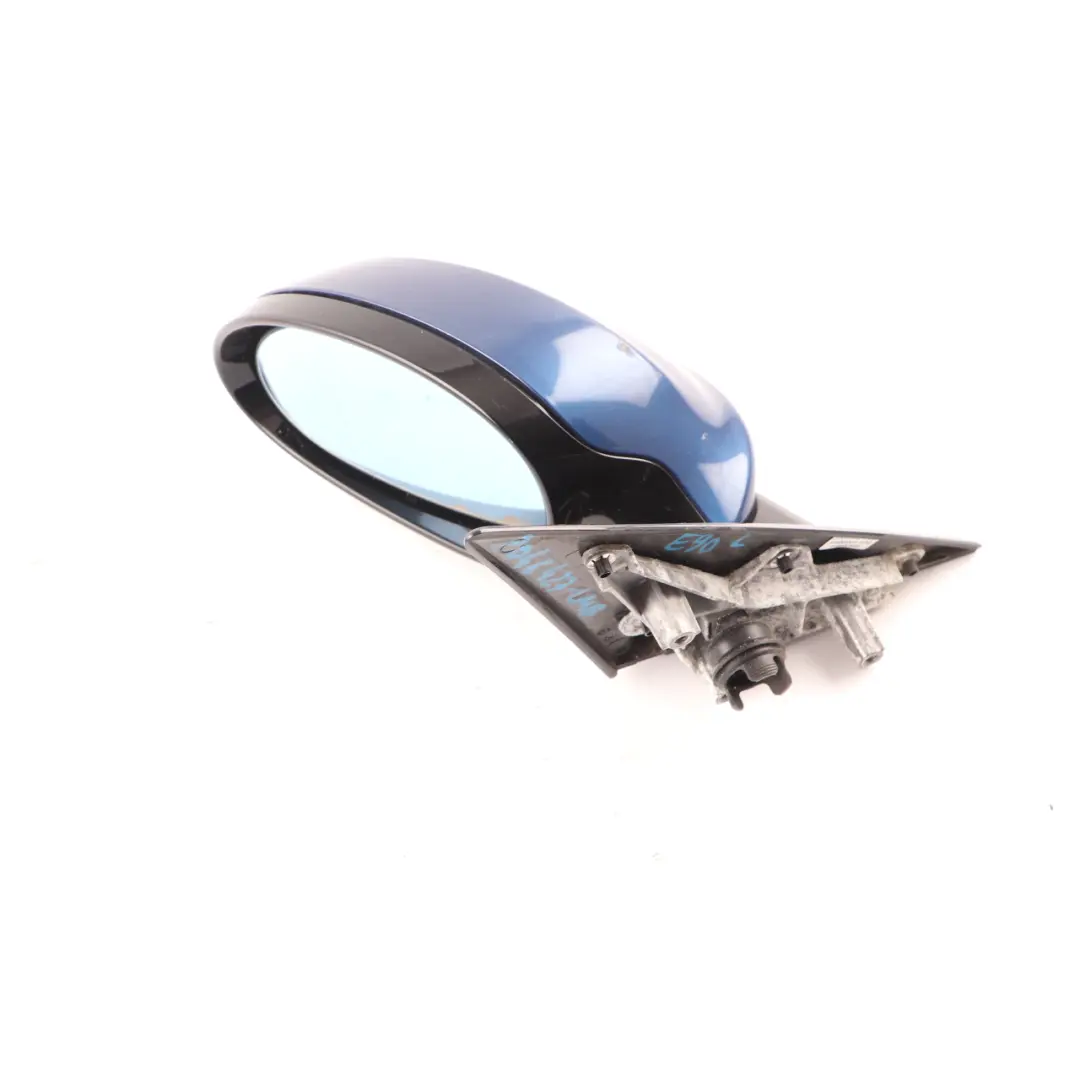BMW E90 Wing Mirror M Sport High Gloss Heated Left N/S Le Mans Blue - 381 - SKU rhd-8046427-LMB - Part number 8046427