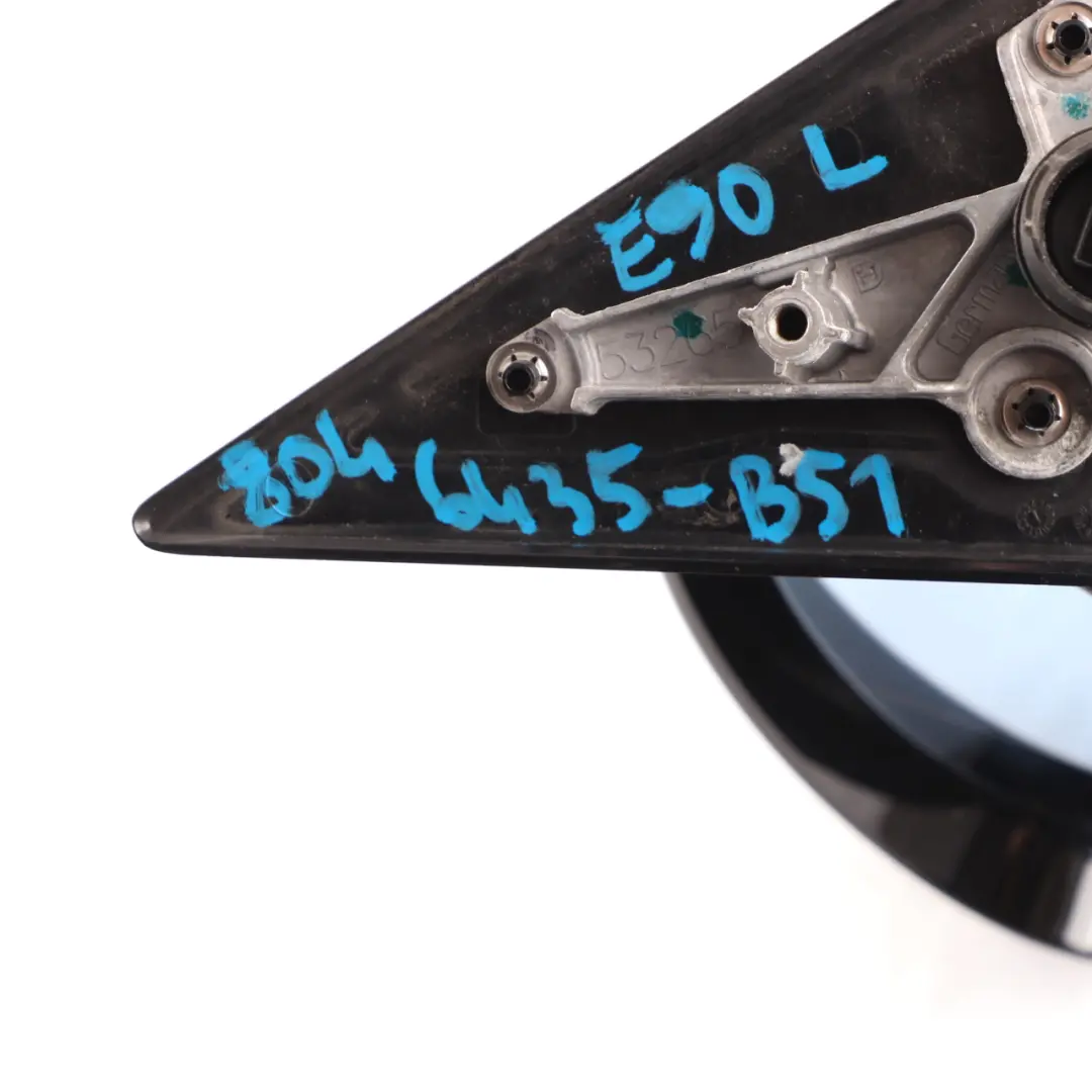 BMW E90 M Sport Wing Mirror Power Fold Left N/S Black Sapphire Metallic - 475 - SKU rhd-8046435-BS1 - Part number 8046435