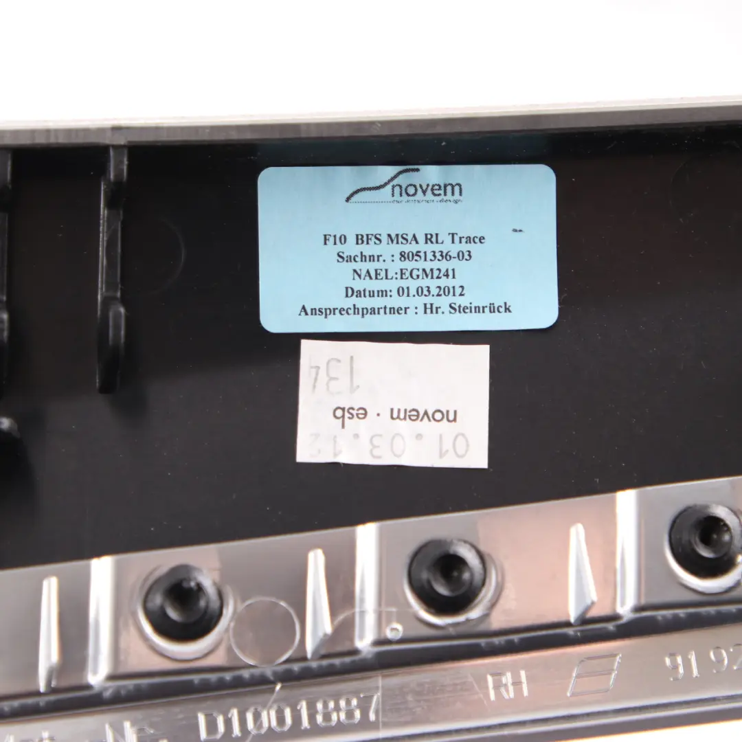 Dashboard Trim Cover Left N/S Perlglanz Chrom Panel to BMW F10 M5 with Part number 8051336 BMW F10 M5 Dashboard Trim Cover Left N/S Perlglanz Chrom Panel - SKU rhd-8051336 - Part number 8051336