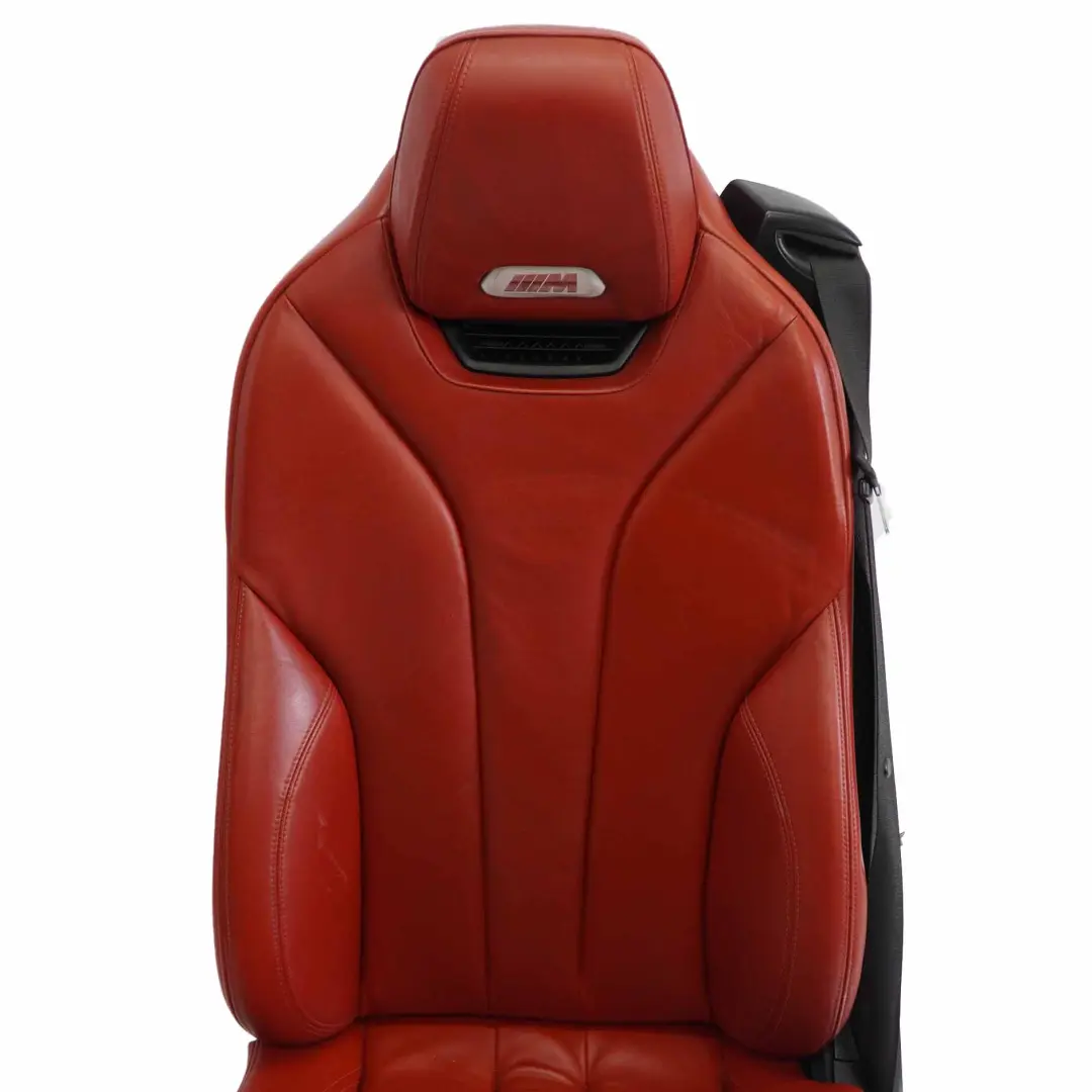BMW F83 M4 M Sport Front Leather Seat Heated Left N/S Memory Sakhir Orange - SKU RHD-8058349 - Part number 8058349