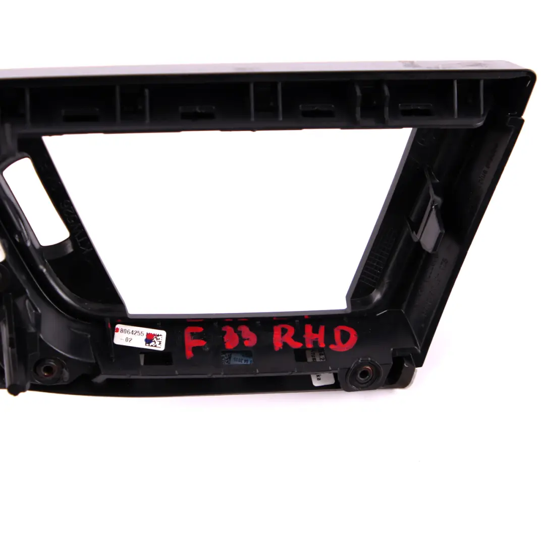 BMW F30 F31 F33 Trim I-panel Dashboard Cover Hexagonal Aluminium Black Gloss - SKU rhd-8064255 - Part number 8064255