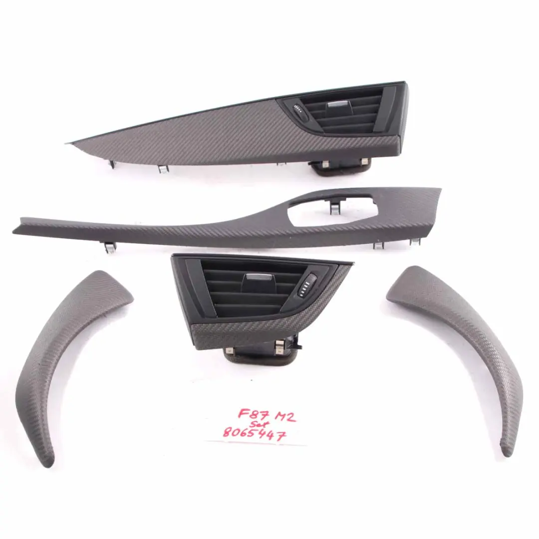 Dashboard Centre Console Interior Trim Strip Set Carbon to BMW F87 M2 Cover with Part number 8065447 BMW F87 M2 Cover Dashboard Centre Console Interior Trim Strip Set Carbon - SKU rhd-8065447 - Part number 8065447