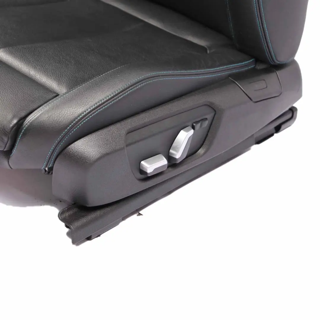 Heated Sport Black Leather Dakota Black Contrast Blue Seats Memory to BMW F87 M2 with Part number 8093939 BMW F87 M2 Heated Sport Black Leather Dakota Black Contrast Blue Seats Memory - SKU rhd-8093939-1 - Part number 8093939