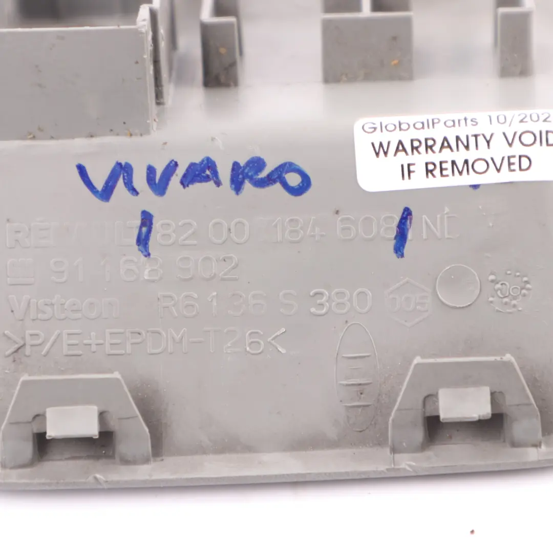 Headlight Switch Cover Trim Grey to Renault Trafic II Vauxhall Vivaro A with Part number 8200184608 Renault Trafic II Vauxhall Vivaro A Headlight Switch Cover Trim Grey - SKU rhd-8200184608 - Part number 8200184608