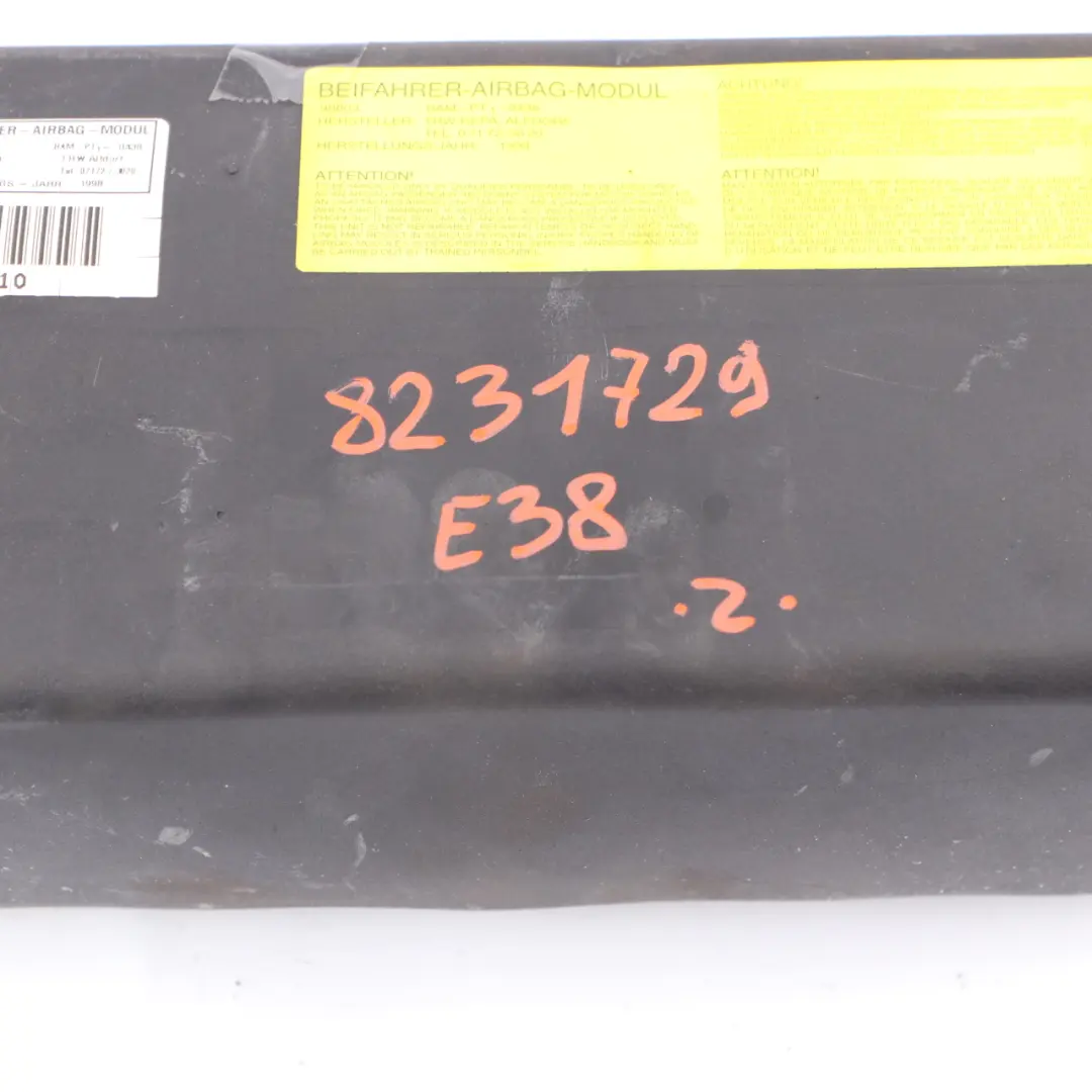 BMW E38 Airbag Passenger Side Front Dashboard Dash Air Bag - SKU rhd-8231729 - Part number 8231729