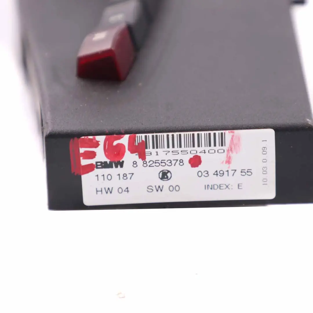Switch BMW E46 E64 Front Right O/S Seat Adjustment Control Memory to Seat with Part number 8255378 Seat Switch BMW E46 E64 Front Right O/S Seat Adjustment Control Memory - SKU rhd-8255378 - Part number 8255378