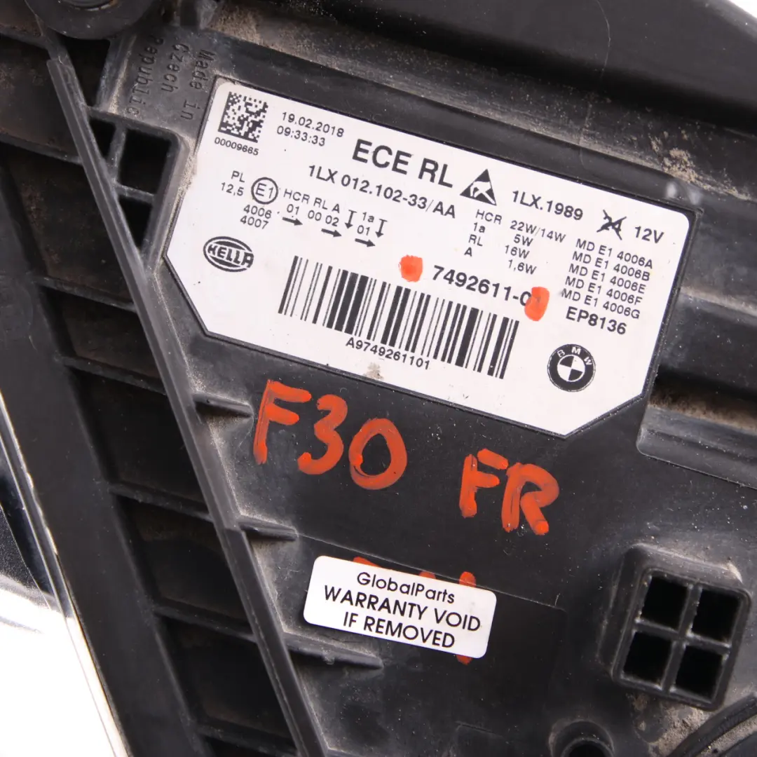 LED Headlamp BMW F30 F31 LCI Headlight Lamp Black Line Front Left N/S 7492611 to with Part number 8492471 LED Headlamp BMW F30 F31 LCI Headlight Lamp Black Line Front Left N/S 7492611 - SKU rhd-8492471 - Part number 8492471