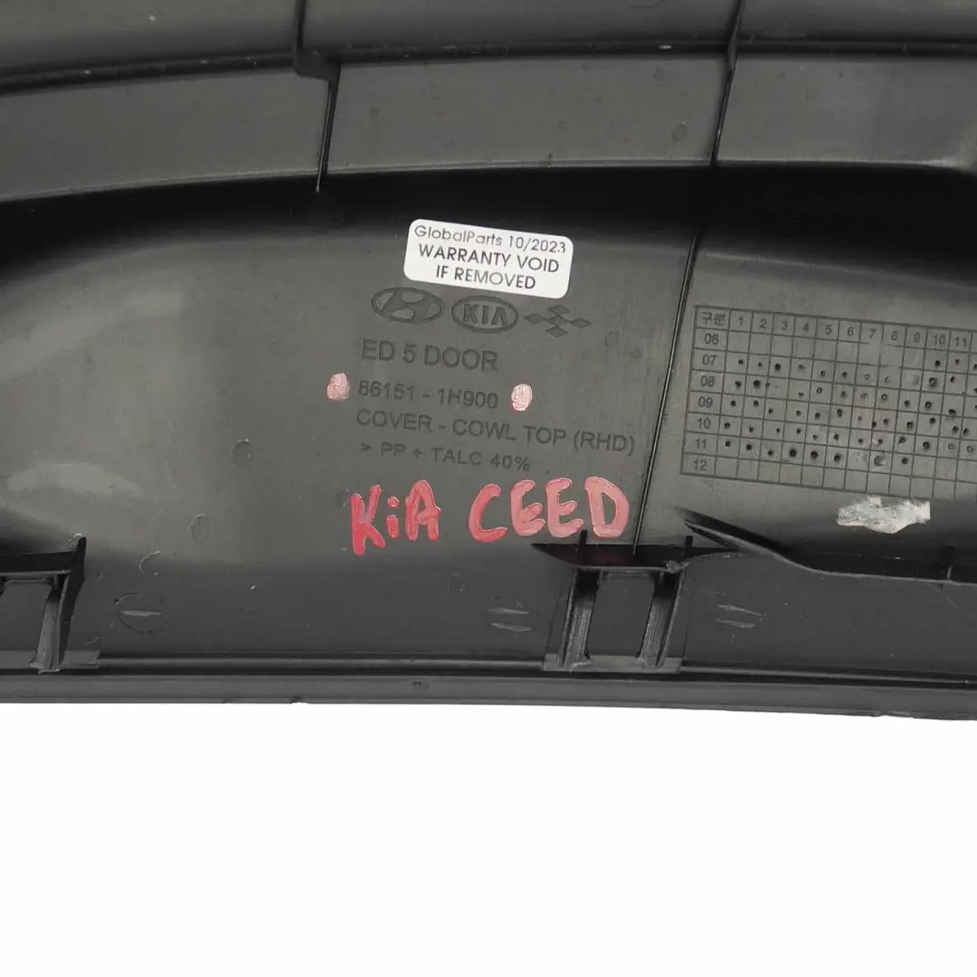 Front Panel Windscreen Scuttle Cover Windshield Trim to Kia Ceed 1 with Part number 861511H900 Kia Ceed 1 Front Panel Windscreen Scuttle Cover Windshield Trim - SKU rhd-861511H900 - Part number 861511H900