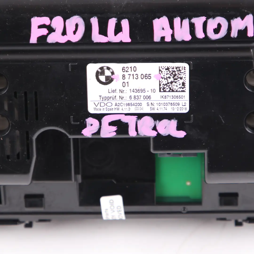 Instrument Cluster BMW F20 F21 LCI Petrol Speedo Clocks MPH Automatic to with Part number 8713065 Instrument Cluster BMW F20 F21 LCI Petrol Speedo Clocks MPH Automatic - SKU rhd-8713065 - Part number 8713065