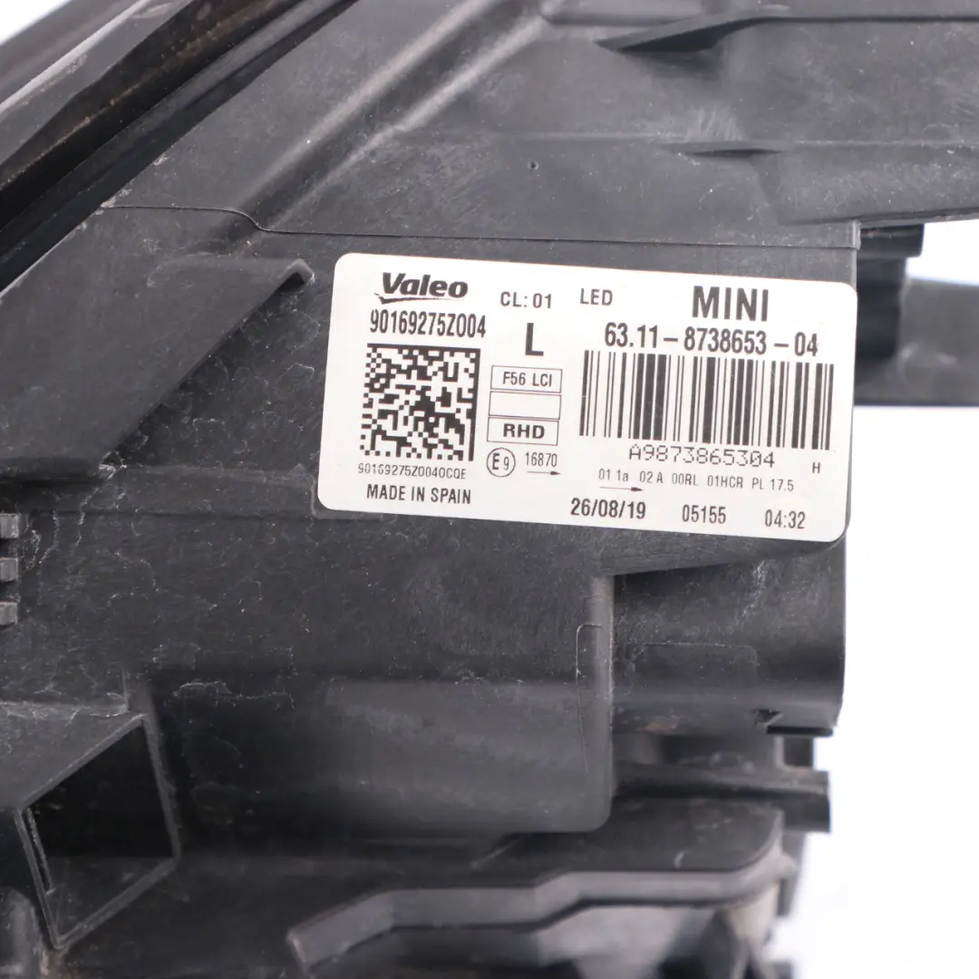 Headllight Lamp Led Left N/S 8738653 to Mini Cooper F55 F56 F57 with Part number 8737595 Mini Cooper F55 F56 F57 Headllight Lamp Led Left N/S 8738653 - SKU rhd-8737595 - Part number 8737595