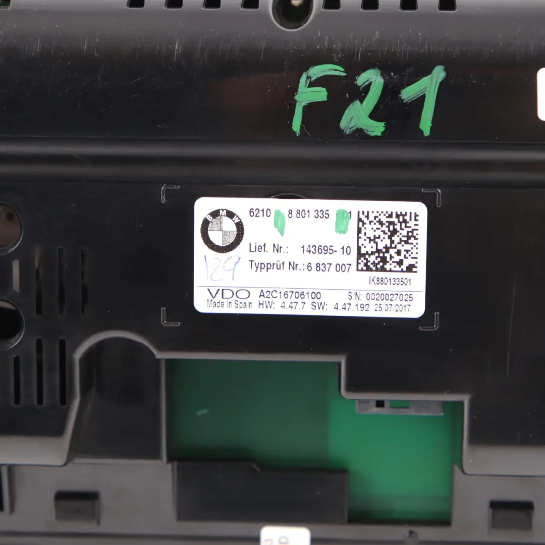 Instrument Cluster BMW F20 LCI M140i Petrol Speedo Clocks MPH Automatic to with Part number 8801335 Instrument Cluster BMW F20 LCI M140i Petrol Speedo Clocks MPH Automatic - SKU rhd-8801335 - Part number 8801335