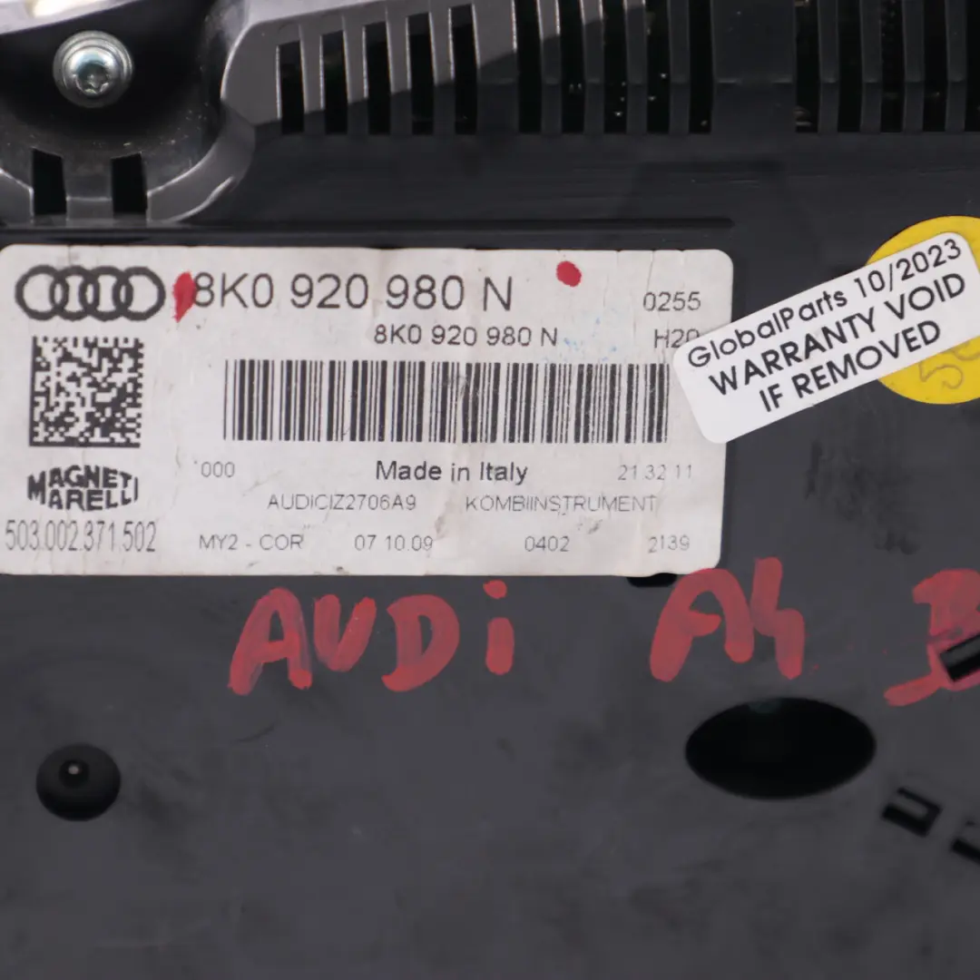 Instrument Cluster Speedo Clocks Meter Manual to Audi A4 B8 Diesel with Part number 8K0920980N Audi A4 B8 Diesel Instrument Cluster Speedo Clocks Meter Manual - SKU rhd-8K0920980N - Part number 8K0920980N