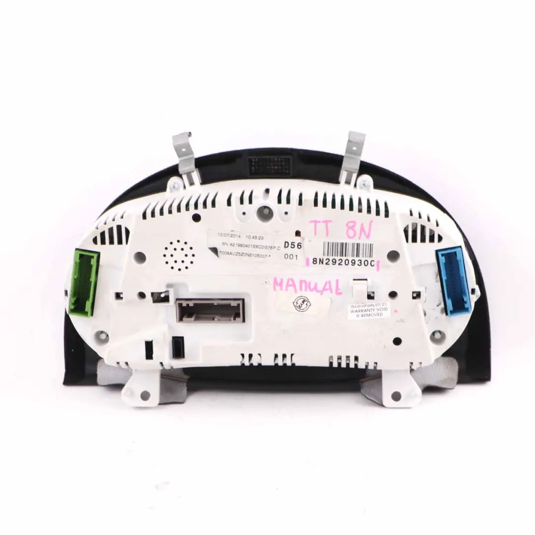 8N Petrol Instrument Cluster Speedo Clocks Meter Manual to Audi TT with Part number 8N2920930C Audi TT 8N Petrol Instrument Cluster Speedo Clocks Meter Manual - SKU rhd-8N2920930C - Part number 8N2920930C