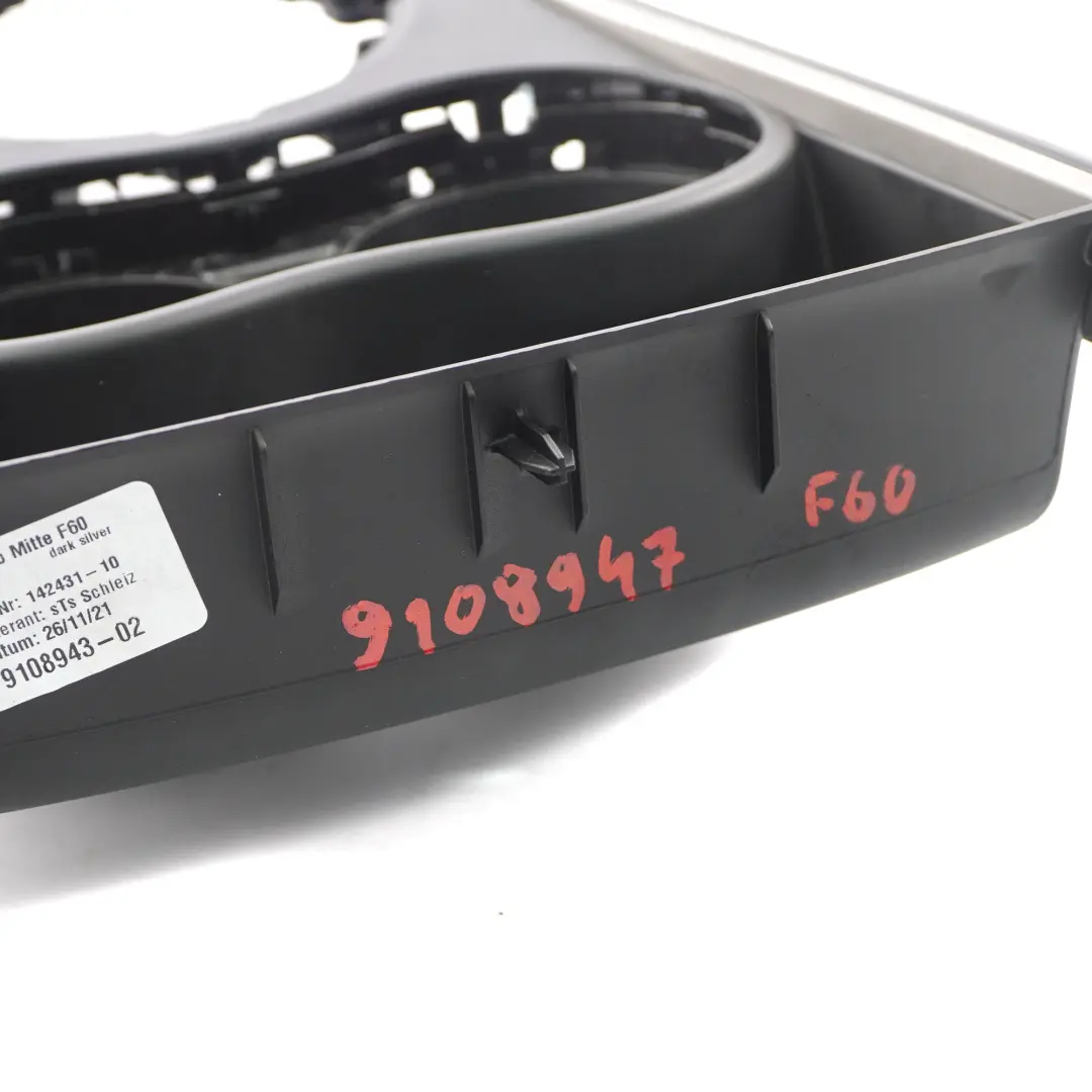 Mini F60 Center Console Cover Trim Panel Frame Cup Holder Dark Silver 9108943 - SKU rhd-9108947 - Part number 9108947
