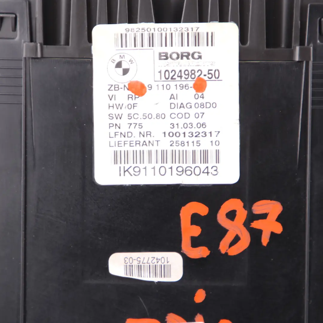 Instrument Cluster BMW E81 E87 E88 Diesel Speedo Meter Clocks Manual to with Part number 9110196 Instrument Cluster BMW E81 E87 E88 Diesel Speedo Meter Clocks Manual - SKU rhd-9110196 - Part number 9110196