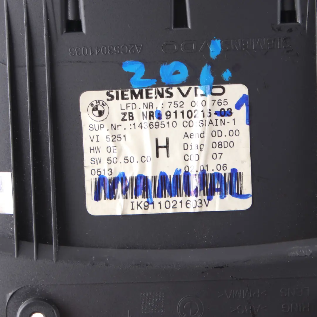 Instrument Speedometer Clocks to BMW E90 E91 E92 Diesel Manual with Part number 9110216 BMW E90 E91 E92 Diesel Manual Instrument Speedometer Clocks - SKU rhd-9110216-1 - Part number 9110216