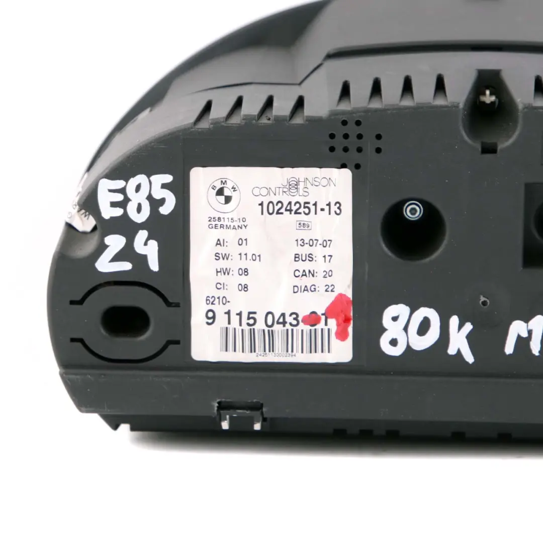 Instrument Cluster Speedo Clocks Manual 9115043 to BMW Z4 Series E85 Roadster 1 with Part number 9168171 BMW Z4 Series E85 Roadster 1 Instrument Cluster Speedo Clocks Manual 9115043 - SKU rhd-9115043-1 - Part number 9168171