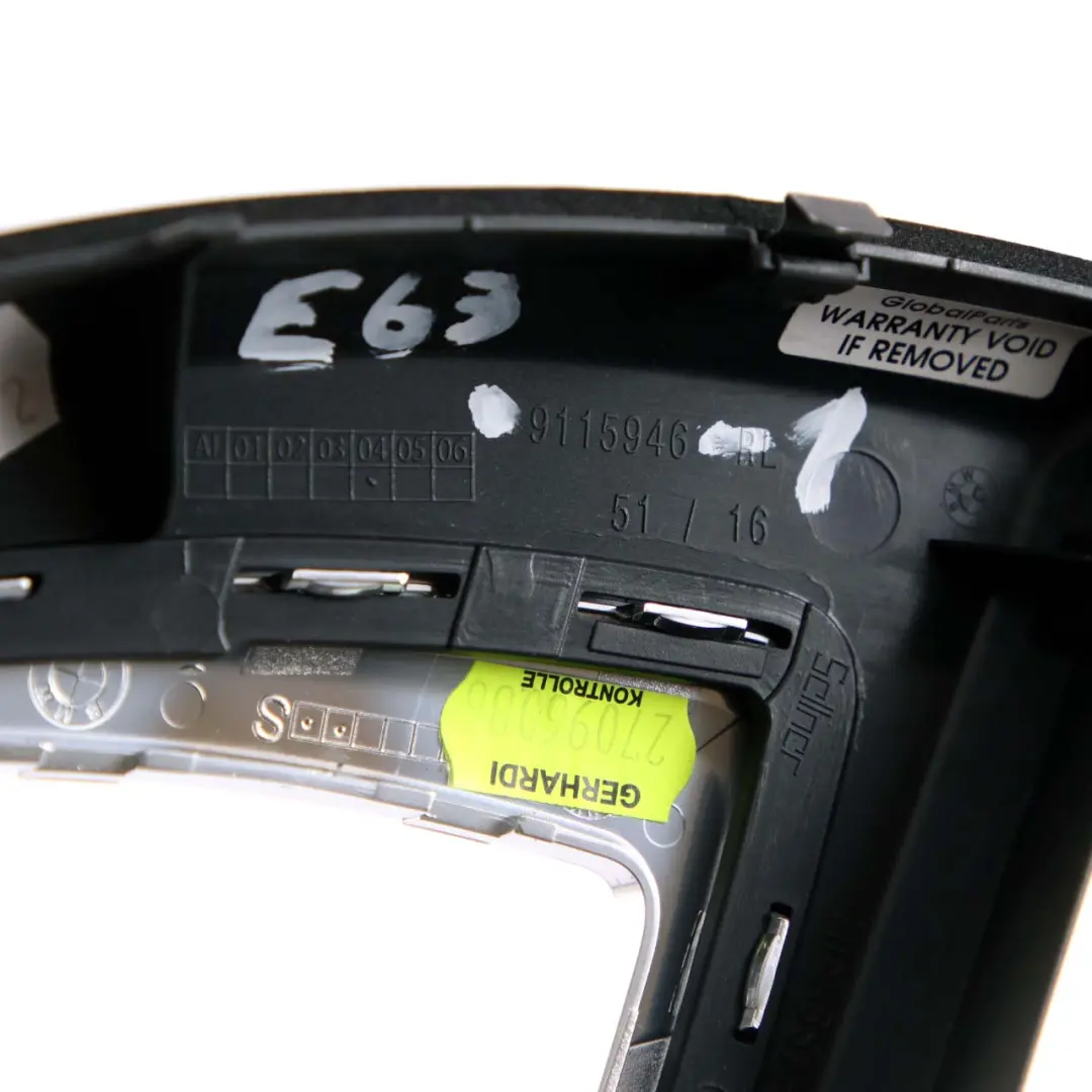 Trim Cover Sport Shifter Gearshift Surround to BMW 6 Series E63 E64 LCI with Part number 9115946 BMW 6 Series E63 E64 LCI Trim Cover Sport Shifter Gearshift Surround - SKU rhd-9115946-1 - Part number 9115946