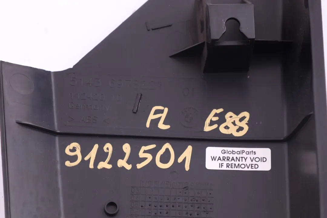 BMW 1 Series E88 Lateral Trim Panel Leg Room Front Left N/S 6978221 - SKU rhd-9122501 - Part number 9122501