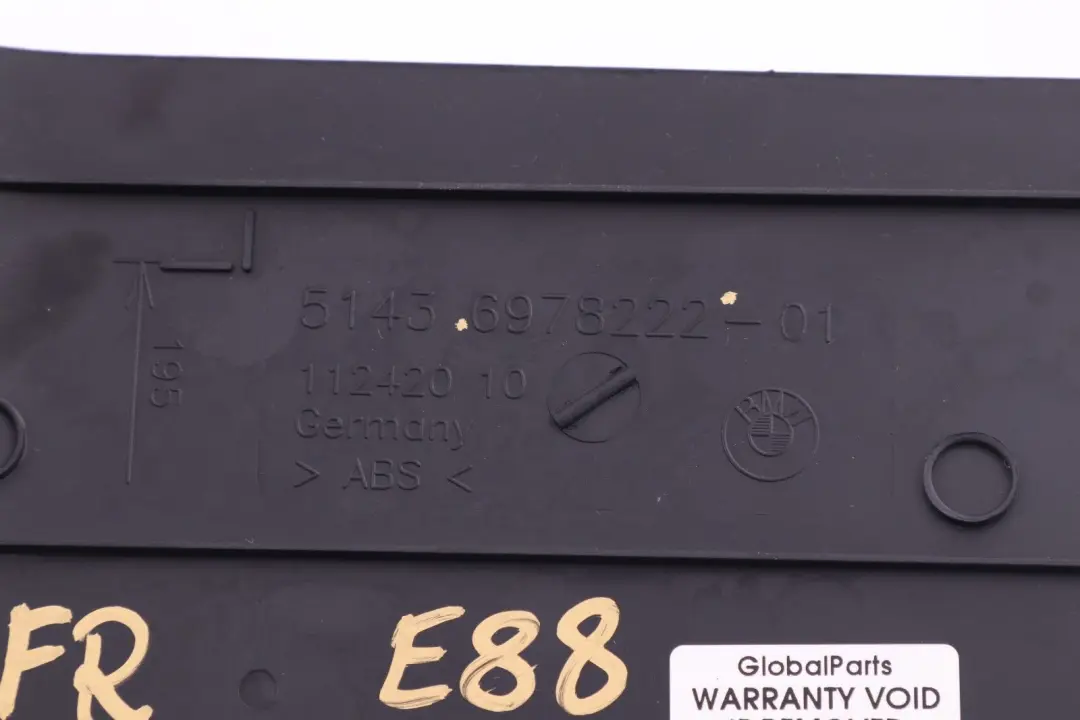 Lateral Trim Panel Leg Room Front Right O/S 6978222 to BMW 1 Series E88 with Part number 9122502 BMW 1 Series E88 Lateral Trim Panel Leg Room Front Right O/S 6978222 - SKU rhd-9122502 - Part number 9122502