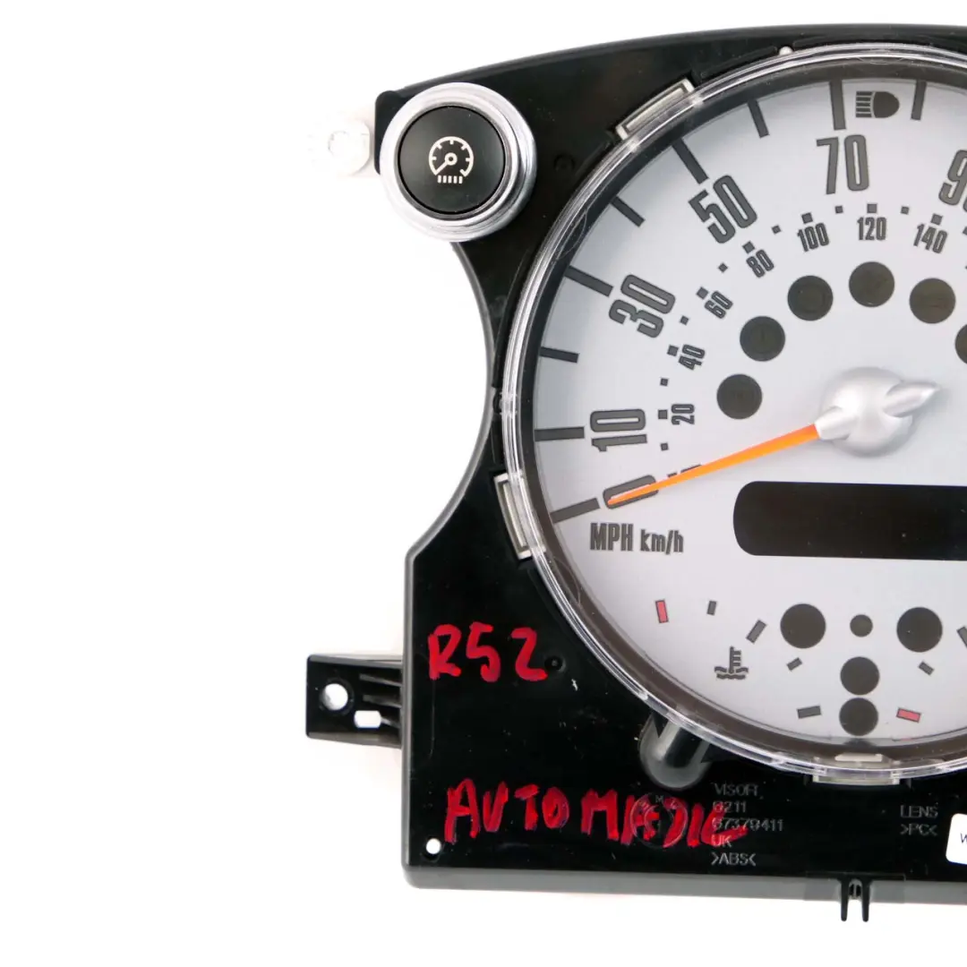 Speedometer Speedo Clock Instrument Cluster Automatic to Mini Cooper One 3 R50 R52 with Part number 9126988 Mini Cooper One 3 R50 R52 Speedometer Speedo Clock Instrument Cluster Automatic - SKU rhd-9126988-3 - Part number 9126988