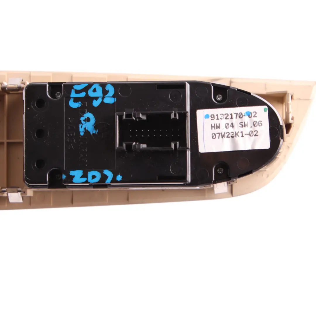 BMW E92 LCI Window Lifter Switch Driver's Side Right O/S Button Beige - SKU rhd-9132170 - Part number 9132170