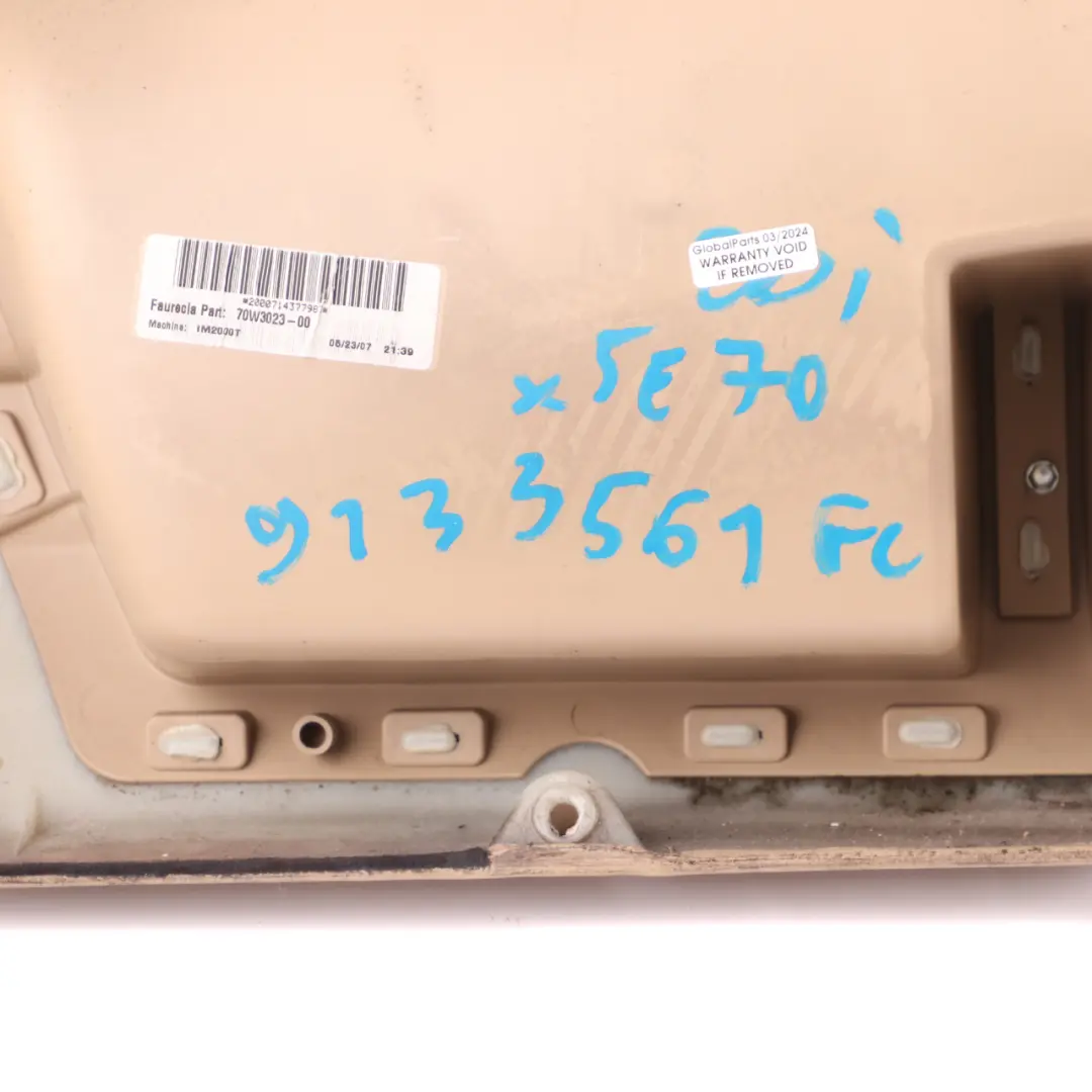 Door Card BMW X5 E70 Front Left N/S Trim Lining Cover Leather Nappa Beige to with Part number 9133561 Door Card BMW X5 E70 Front Left N/S Trim Lining Cover Leather Nappa Beige - SKU rhd-9133561 - Part number 9133561