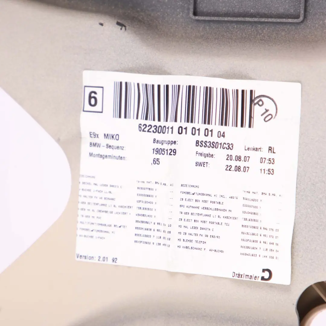 Split Slide Creambeige Beige Leather Centre Console Armrest to BMW E92 E93 with Part number 9133818 BMW E92 E93 Split Slide Creambeige Beige Leather Centre Console Armrest - SKU rhd-9133818 - Part number 9133818