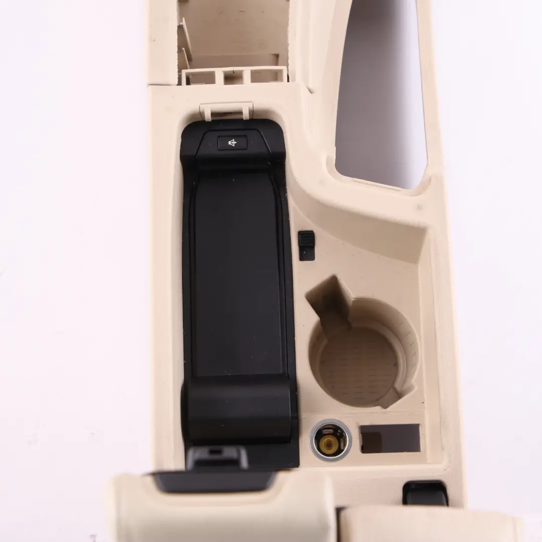 Split Slide Creambeige Beige Leather Centre Console Armrest to BMW E92 E93 with Part number 9133818 BMW E92 E93 Split Slide Creambeige Beige Leather Centre Console Armrest - SKU rhd-9133818 - Part number 9133818