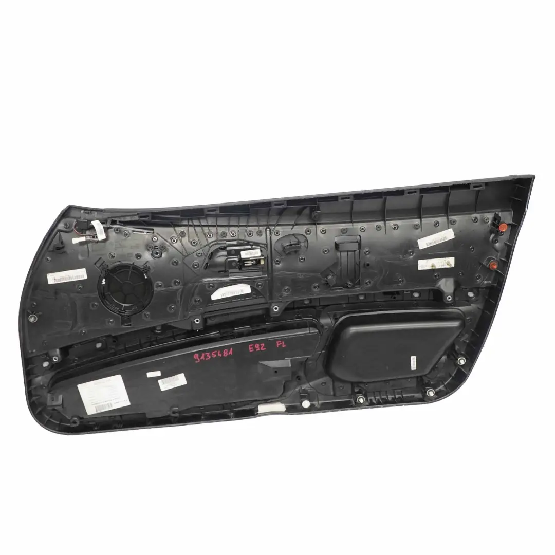 Door Card Front Left N/S Lining Trim Panel Black Leather Walknappa to BMW E92 E93 with Part number 9135481 BMW E92 E93 Door Card Front Left N/S Lining Trim Panel Black Leather Walknappa - SKU rhd-9135481 - Part number 9135481
