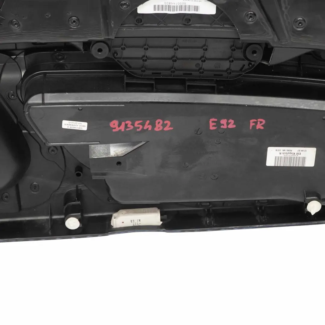 Door Card Front Right O/S Lining Trim Panel Black Leather Walknappa to BMW E92 E93 with Part number 9135482 BMW E92 E93 Door Card Front Right O/S Lining Trim Panel Black Leather Walknappa - SKU rhd-9135482 - Part number 9135482