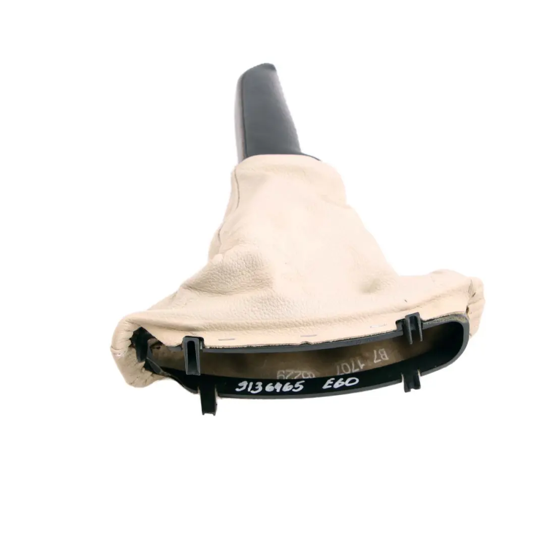 BMW 5 Series E60 E61 LCI Leather Handbreak Handle Lever Cover Beige - SKU rhd-9136465 - Part number 9136465