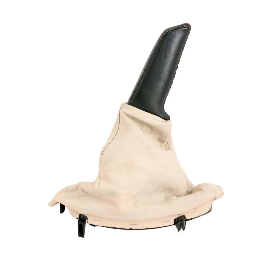 BMW 5 Series E60 E61 LCI Leather Handbreak Handle Lever Cover Beige - SKU rhd-9136465 - Part number 9136465