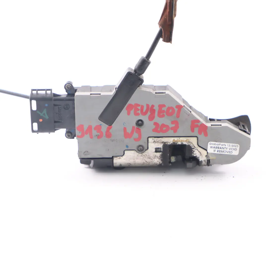 Door Lock Front Right O/S Latch Catch Actuator Mechanism to Peugeot 207 with Part number 9136W9 Peugeot 207 Door Lock Front Right O/S Latch Catch Actuator Mechanism - SKU rhd-9136W9 - Part number 9136W9