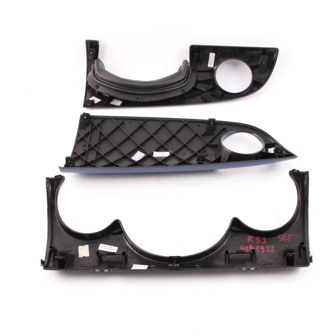 Mini Cooper S R52 R53 Dashboard Trim Panel Strip Cover Set Hyper Blue - SKU rhd-9141922 - Part number 9141922