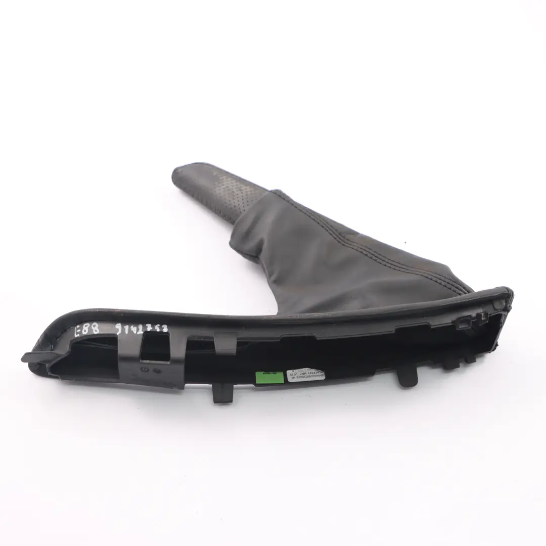 Handbrake Lever Cover Leather Black to BMW 1 Series E81 E82 E87 E88 LCI with Part number 9142753 BMW 1 Series E81 E82 E87 E88 LCI Handbrake Lever Cover Leather Black - SKU rhd-9142753 - Part number 9142753